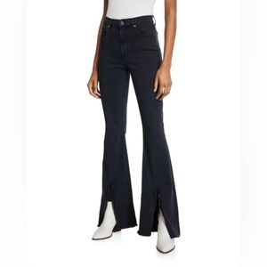 7 For All Mankind Luxe Vintage Exaggerated kick-flare jeans washed black 25